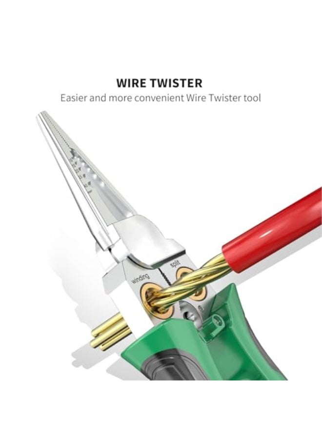 Tazweeq 1 Pcs Wire Stripper Twister with Electricity Measurement Function, 8in1 Wire Stripping Pliers, for Cutting and Pulling Wires Cable Scissors, for Scraping and Pressing Wires - Image 3