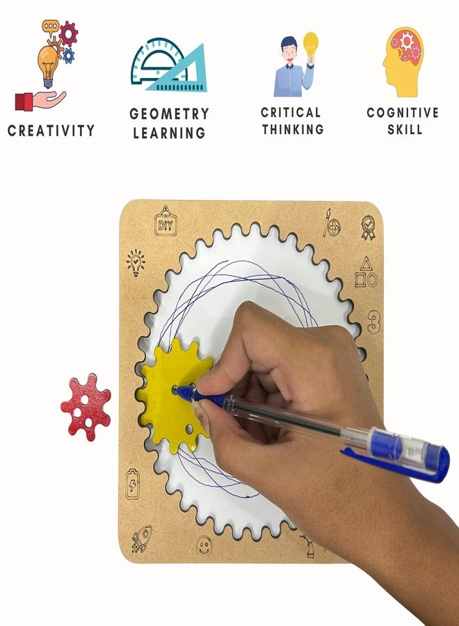 Ansoz Spirograph Drawing Kit with Geometric & Scale Ruler for Kids, 1 Pack - Image 3