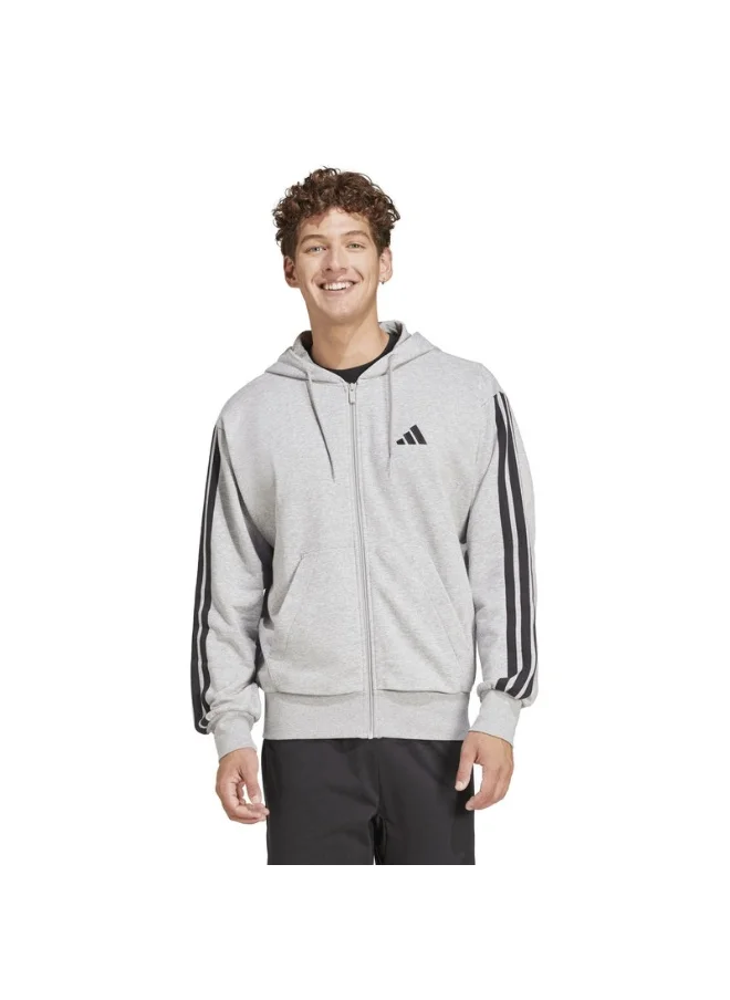 اديداس adidas M 3S FT FZ HD Grey Training TRACK TOPS for Men - 2XS