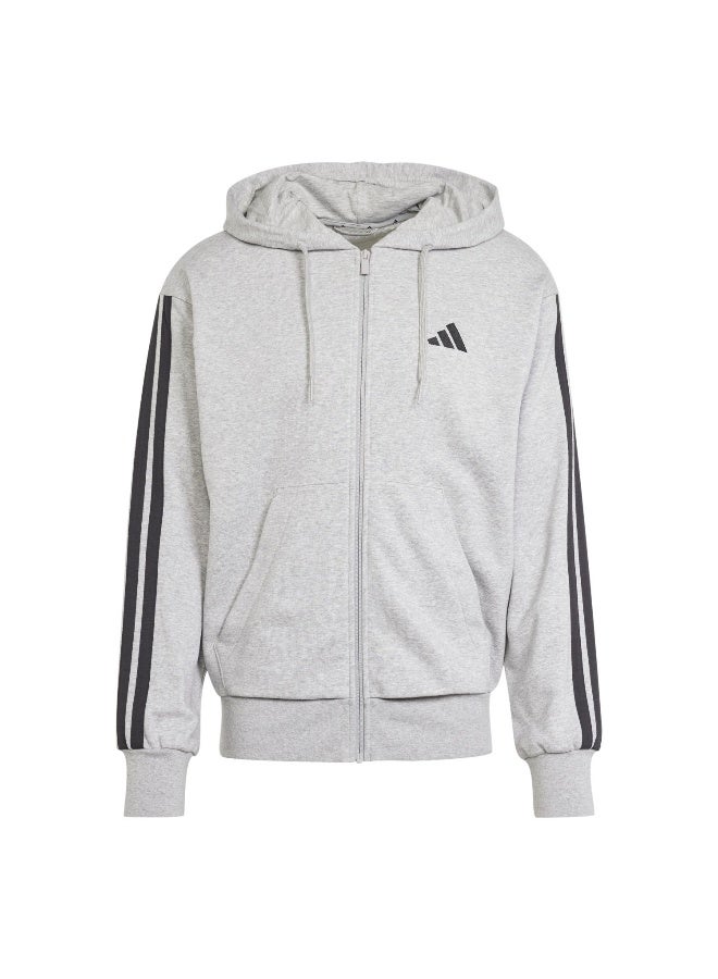 Adidas M 3S Ft Fz Hd Grey Training Track Tops For Men XS  - Image 1