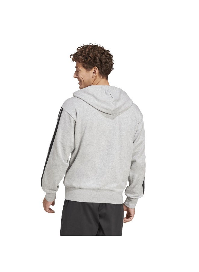 Adidas M 3S Ft Fz Hd Grey Training Track Tops For Men XS  - Image 3
