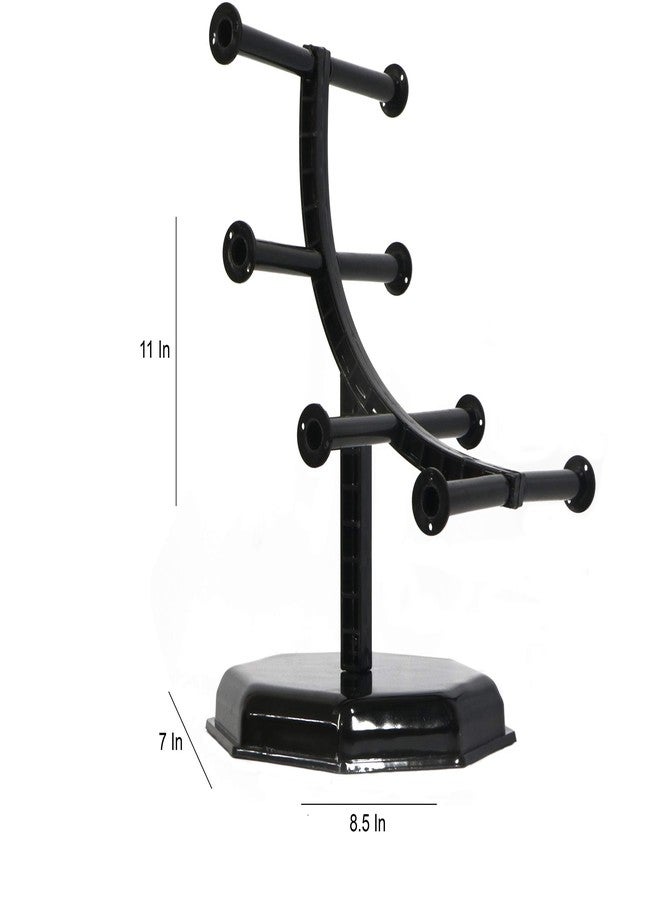 BANDHAN Industrial Pipe Curve T-Bar Jewelry Bracelet & Necklace, Small Bangle, Chudi, Churi Display Stand/Jewellary Stand (Black - 4 Layer) - Image 3