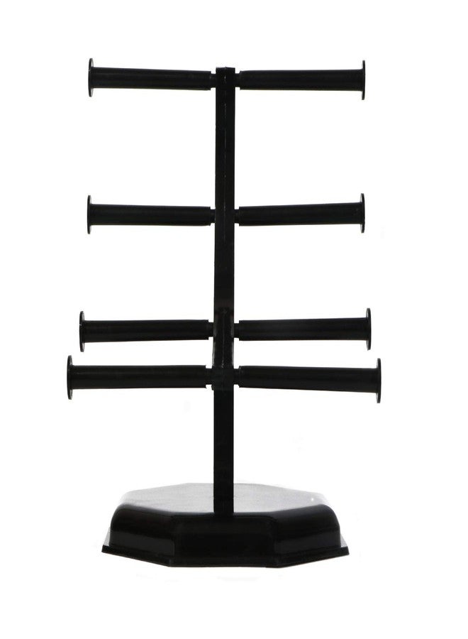 BANDHAN Industrial Pipe Curve T-Bar Jewelry Bracelet & Necklace, Small Bangle, Chudi, Churi Display Stand/Jewellary Stand (Black - 4 Layer) - Image 1