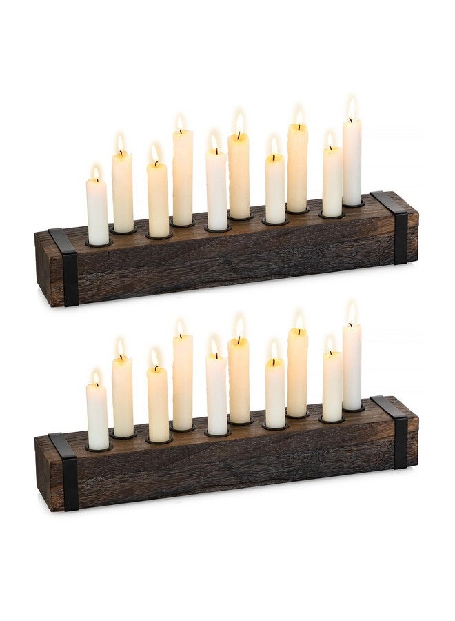 NUPTIO Candlestick Holder for Table Centerpiece: 16.5 inch Set of 2 Wooden Candelabras - Rustic Taper Candle Holder for Thanksgiving Easter Wedding Party Decoration - Image 1
