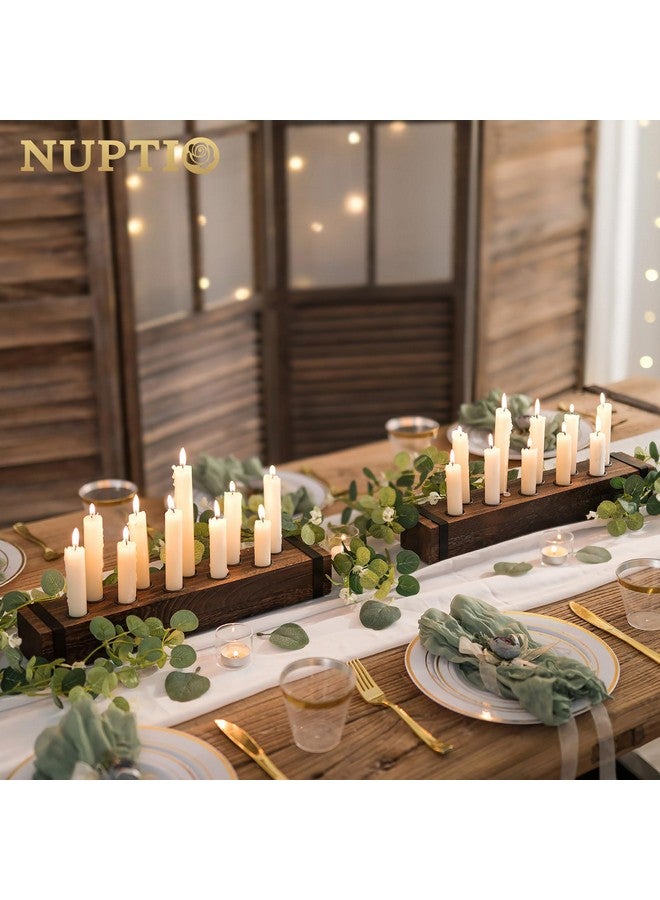 NUPTIO Candlestick Holder for Table Centerpiece: 16.5 inch Set of 2 Wooden Candelabras - Rustic Taper Candle Holder for Thanksgiving Easter Wedding Party Decoration - Image 2