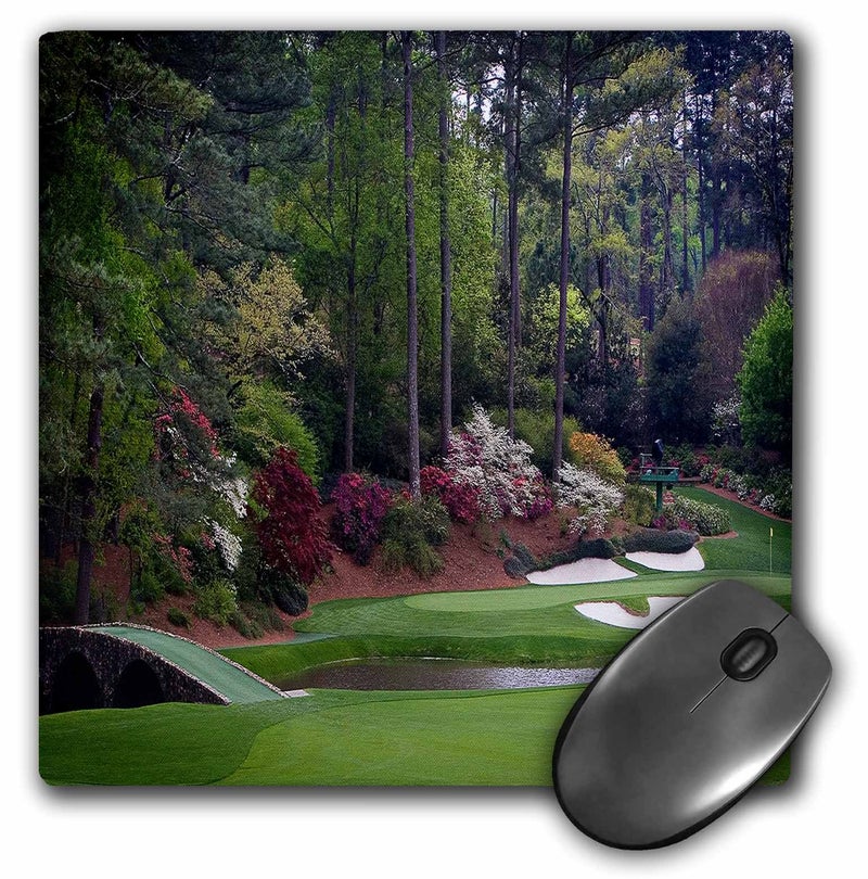 3dRose LLC 8 x 8 x 025 Inches Mouse Pad Augustas Amen Corner Golf Course Golfers On Bridge mp_131410_1 - Image 2