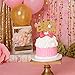 MosBug Pink And Gold Glitter Minnie Inspired Happy Birthday Cake Topper with Pink Bows and White Gloves Girls Birthday Party Decorations Supplies - Image 2