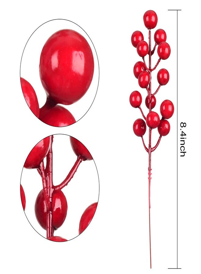 Lvydec 30pcs Artificial Red Berry Picks - Christmas Holly Berry Branches Red Berry Stems for Holiday Home Decor and Crafts - Image 3
