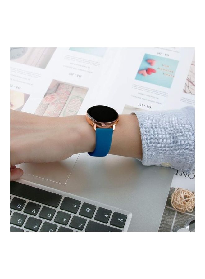 NIBEMINENT Solid Colour Silicone Wrist Strap Watchband For Samsung Galaxy Watch Active2 Bluetooth Version 40mm Size: S Cyan - Image 5