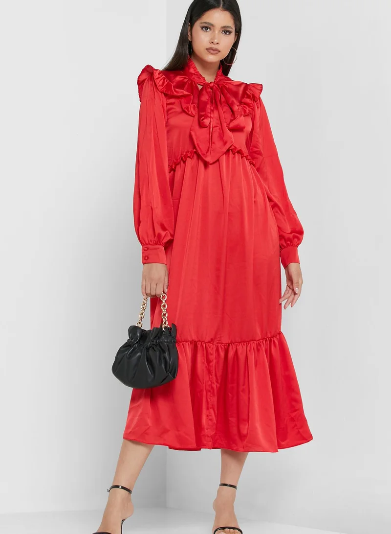 RIVER ISLAND Ruffle Trimmed Dress