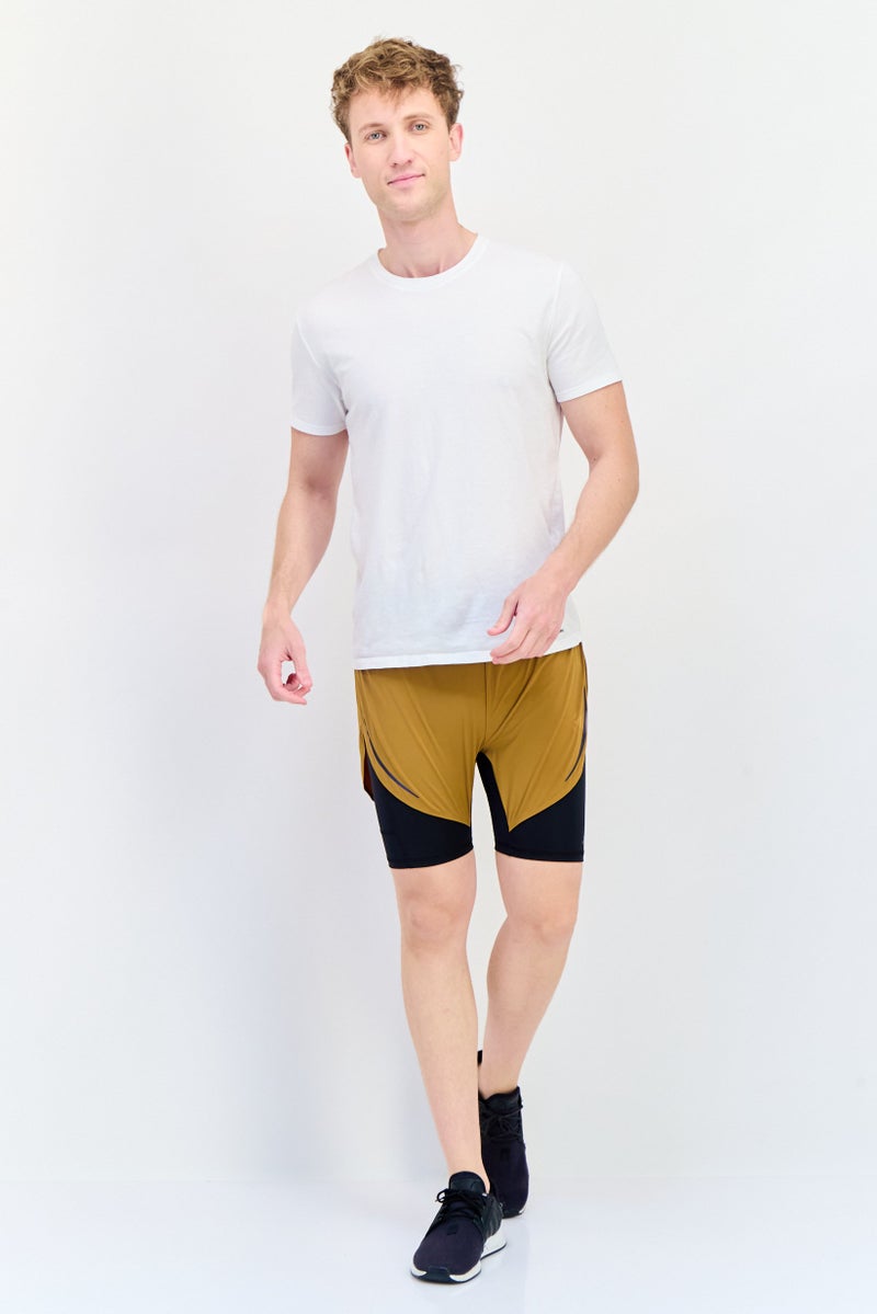 Adidas Men Slim Fit 5 Inseam 2 In 1 Training Shorts, Brown - Image 4