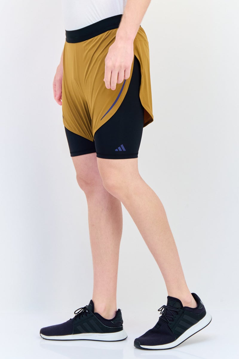 Adidas Men Slim Fit 5 Inseam 2 In 1 Training Shorts, Brown - Image 2