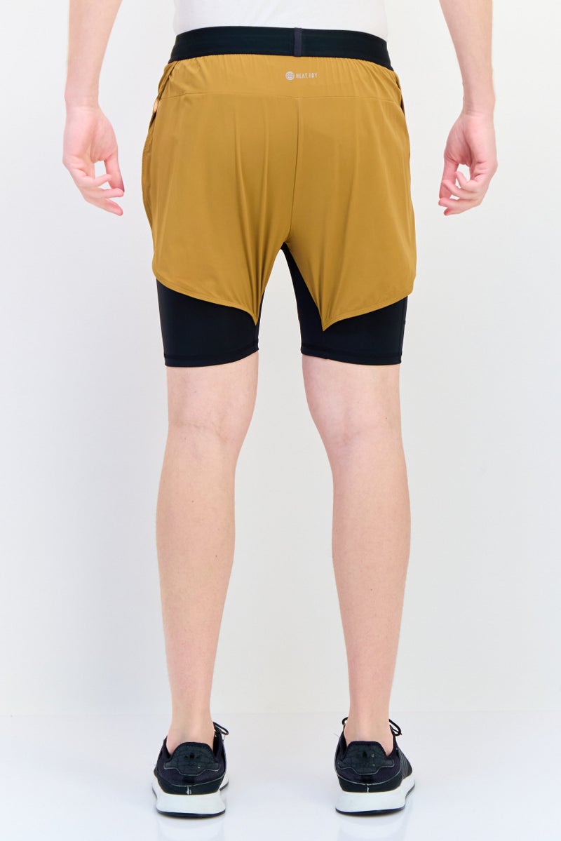 Adidas Men Slim Fit 5 Inseam 2 In 1 Training Shorts, Brown - Image 3