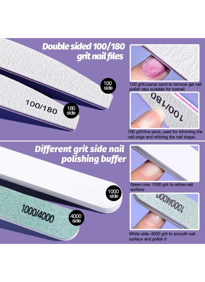 FANDAMEI Nail Files And Buffers Nail Cuticle Remover Kit With Nail File Nail Buffer Nail Buffer Block Cuticle Nipper Cuticle Pusher Cuticle Peeler. Nail Cuticle Oil Lavender For Nail Care  - Image 3