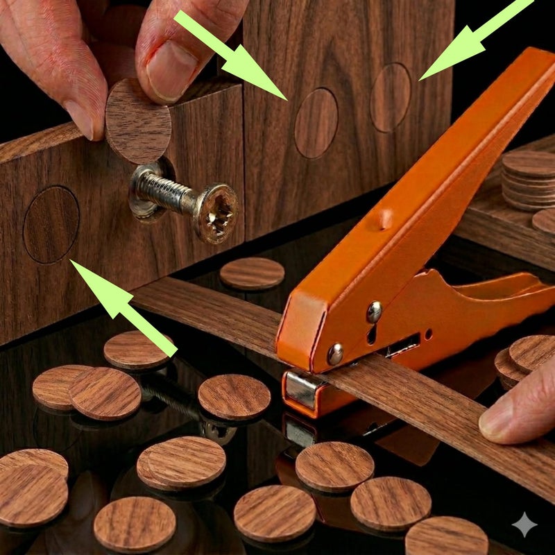 PVC Wood Strip Punch, 15mm Circle Punch for Alita Assembly Hole Covering, Circuit Puncher for Alita Hole Blocking. - Image 2