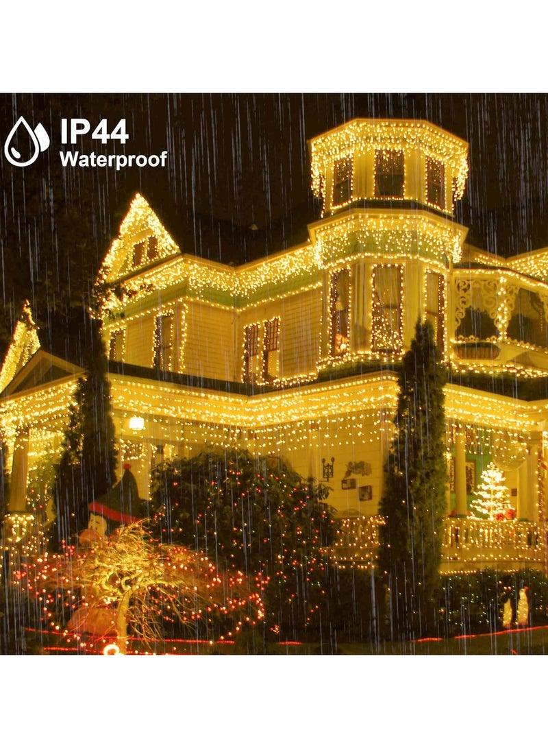 AUTOYSUR 5M 256 LED Outdoor Curtain Lights, 16.4FT x 3.3FT Curtain String Lights with 8 Shining Modes for Indoor Ceremony Birthday Christmas Party Bedroom Balcony Roof Decorations (Warm White) - Image 4