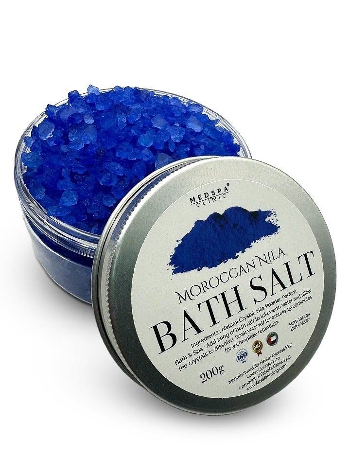 MEDSPACLINIC Moroccan Nila Bath Salt for Body & Foot Spa, Calming, Relaxing, Aromatherapy, Travel Size 200g