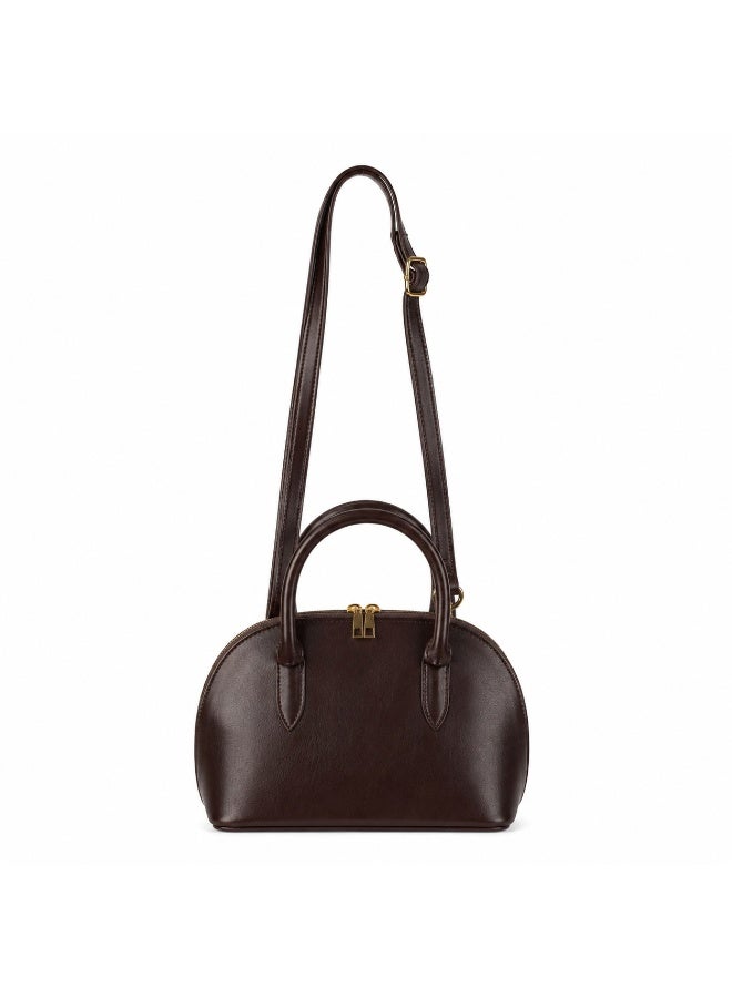 Women’s Dome-Shaped Handbag with Double Top Handles and Dual-Zip Closure – Elegant Everyday Bag for Work and Outings - Image 3