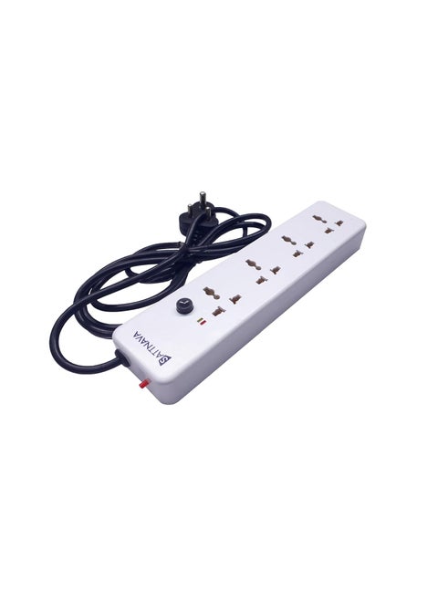 Sattnava H Power Box 41 Extension Board 3 Meter with 4 International Socket 1 Power Switch Thermal Switch Indicator Level ISI Marked Cable for Home Appliance 98ft Length