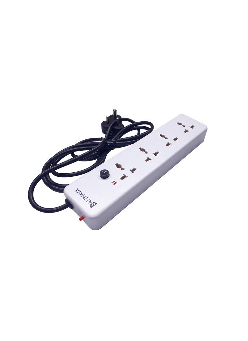 Sattnava Sattnava H Power Box 41 Extension Board 3 Meter with 4 International Socket 1 Power Switch Thermal Switch Indicator Level ISI Marked Cable for Home Appliance 98ft Length  - Image 1