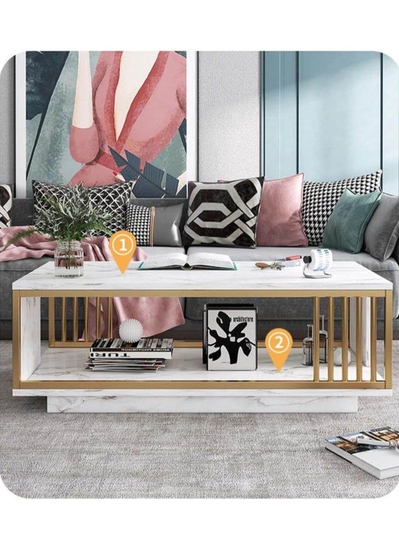 ليدين طاولة جانبية خشبية متينة للقهوة طاولة جانبية بتأثير الرخام طاولة جانبية لغرفة المعيشة طاولة غرفة استقبال الضيوف - Image 2