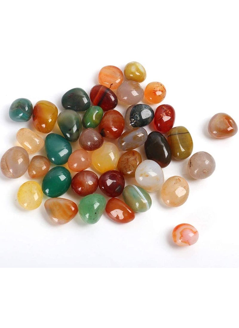 multiagate multiagate Natural Polished Decorative Tumbled Stones Colorful Agate Stones for Landscape Decoration Rocks Suitable for Home Decoration Decorative Fish Tanks Vase Filler Multicolor 500 gm  - Image 3