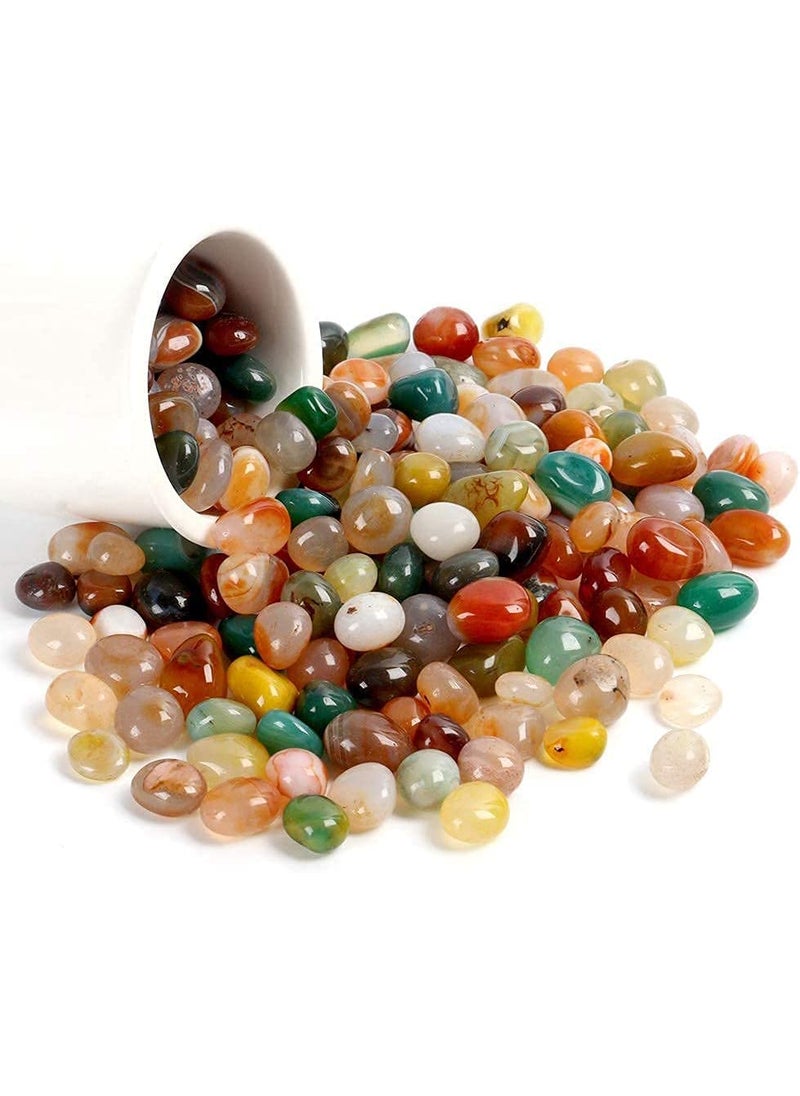 multiagate multiagate Natural Polished Decorative Tumbled Stones Colorful Agate Stones for Landscape Decoration Rocks Suitable for Home Decoration Decorative Fish Tanks Vase Filler Multicolor 500 gm  - Image 2