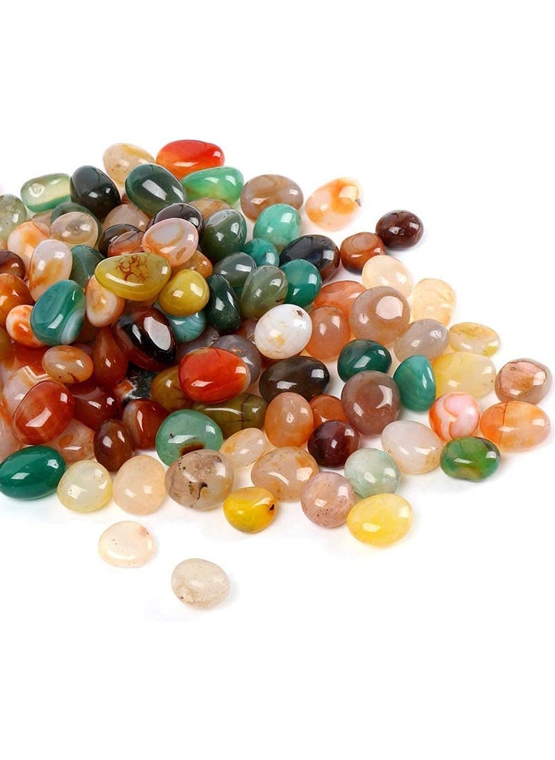 multiagate multiagate Natural Polished Decorative Tumbled Stones Colorful Agate Stones for Landscape Decoration Rocks Suitable for Home Decoration Decorative Fish Tanks Vase Filler Multicolor 500 gm  - Image 1