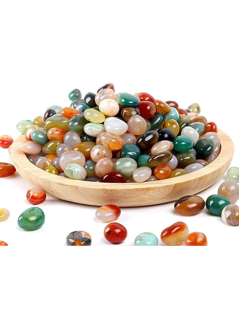multiagate multiagate Natural Polished Decorative Tumbled Stones Colorful Agate Stones for Landscape Decoration Rocks Suitable for Home Decoration Decorative Fish Tanks Vase Filler Multicolor 500 gm  - Image 5