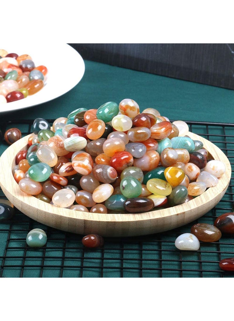 multiagate multiagate Natural Polished Decorative Tumbled Stones Colorful Agate Stones for Landscape Decoration Rocks Suitable for Home Decoration Decorative Fish Tanks Vase Filler Multicolor 500 gm  - Image 4