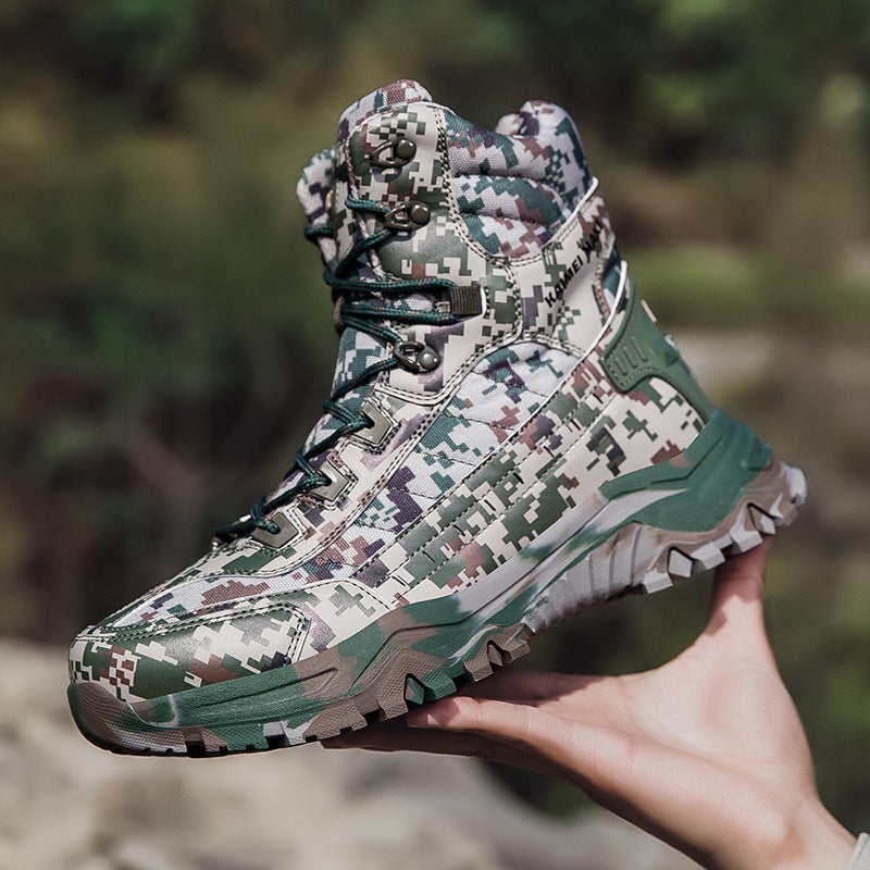 Large Size Combat Boots Men'S High-Top Camouflage Tactical Boots Adventure Rescue Boots Desert Boots Men'S Boots Short Boots Camouflage Boots - Image 2