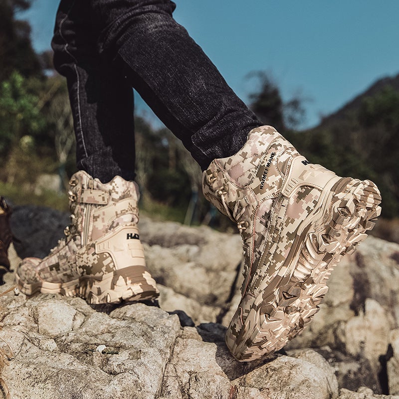 Large Size Combat Boots Men'S High-Top Camouflage Tactical Boots Adventure Rescue Boots Desert Boots Men'S Boots Short Boots Camouflage Boots - Image 4