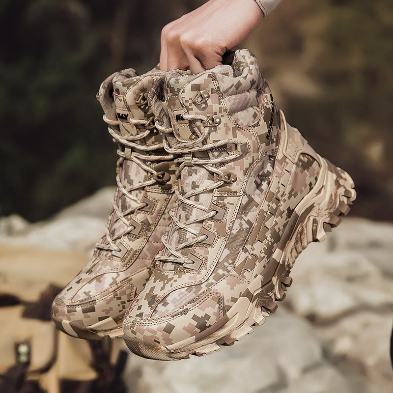 Large Size Combat Boots Men'S High-Top Camouflage Tactical Boots Adventure Rescue Boots Desert Boots Men'S Boots Short Boots Camouflage Boots - Image 3