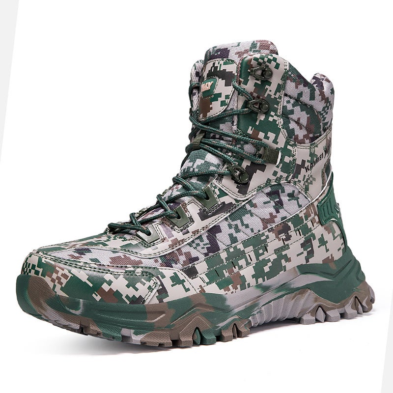 Large Size Combat Boots Men'S High-Top Camouflage Tactical Boots Adventure Rescue Boots Desert Boots Men'S Boots Short Boots Camouflage Boots - Image 1