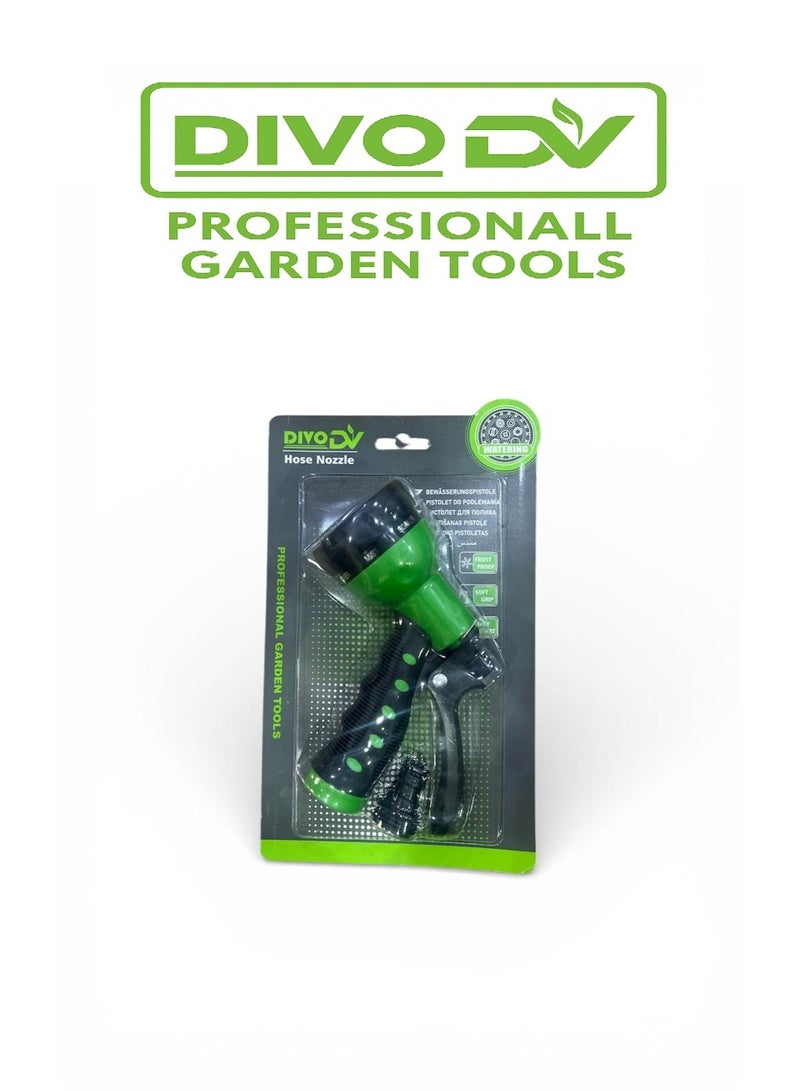 ديفو DIVO مسدس رش مياه متعدد الأنماط للحدائق – مقبض مريح مانع للانزلاق – مناسب للري والتنظيف – الموديل DVO714-40 - Image 1