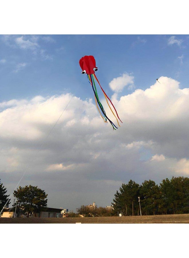 Listenman 2 Pack Kites Large Rainbow Kite And Red Mollusc Octopus With Long Colorful Tail For Children Outdoor Game,Activities,Beach Trip Great Gift To Kids Childhood Precious Memories - Image 5