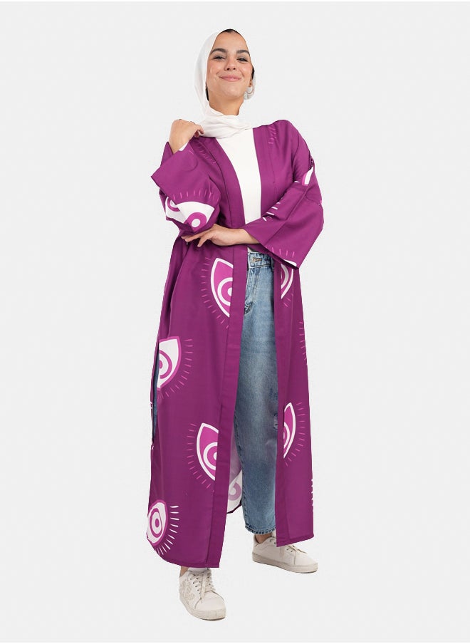 Clue Big Eye Printed Kimono  - Image 1