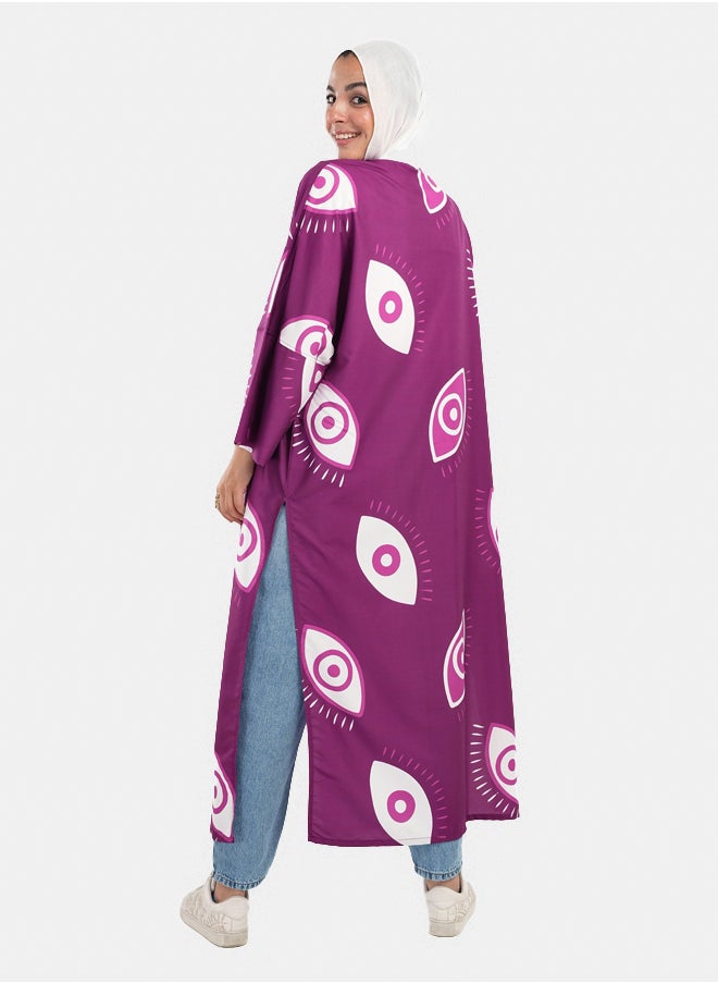 Clue Big Eye Printed Kimono  - Image 3