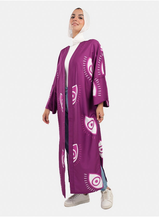 Clue Big Eye Printed Kimono  - Image 2
