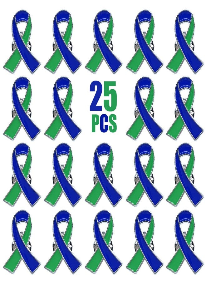 Blue and Green Ribbon Lapel Pins Neurofibromatosis NF Awareness Pin (Blue & Green)