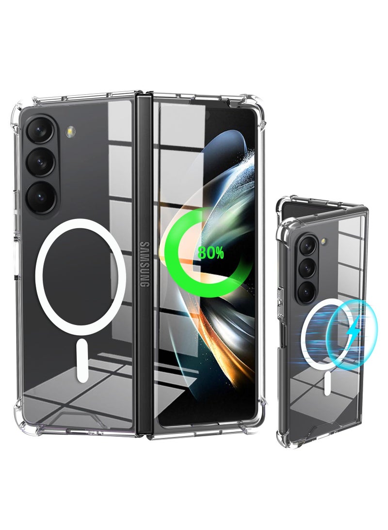 BORTONY Samsung Galaxy Z Fold 5 Case Magnetic Cover Compatible with MagSafe Wireless Charging AntiScratch Shockproof Protective Phone Cover - Image 1