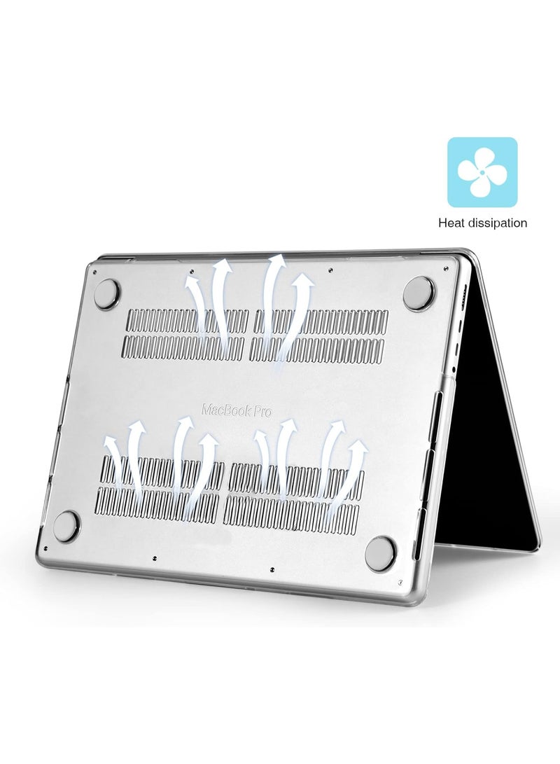 وايكيل حافظة حماية لجهاز ماك بوك برو 14 بوصة 2021-2025 (M4/M3/M2/M1)، هيكل صلب شفاف للغاية مع غطاء لوحة مفاتيح وواقي شاشة، غطاء مضاد للخدش ومضاد للاصفرار لطرازات A3112 / A3185 / A3401 / A2918 / A2992 / A2779 / A2442 - Image 3