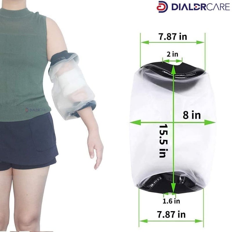 DIALDRCARE Neoprene Waterproof Elbow Cast Cover For Shower And Bath, Reusable Sealed Watertight Cast Protector , One Size, Fracture - Image 2