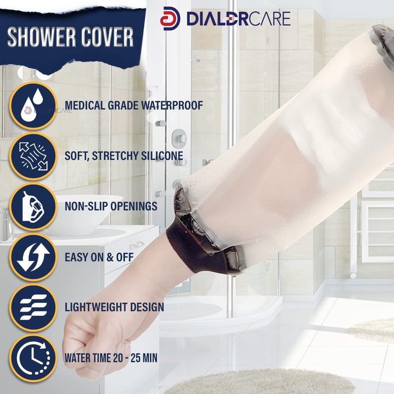 DIALDRCARE Neoprene Waterproof Elbow Cast Cover For Shower And Bath, Reusable Sealed Watertight Cast Protector , One Size, Fracture - Image 4