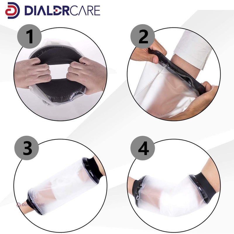 DIALDRCARE Neoprene Waterproof Elbow Cast Cover For Shower And Bath, Reusable Sealed Watertight Cast Protector , One Size, Fracture - Image 3