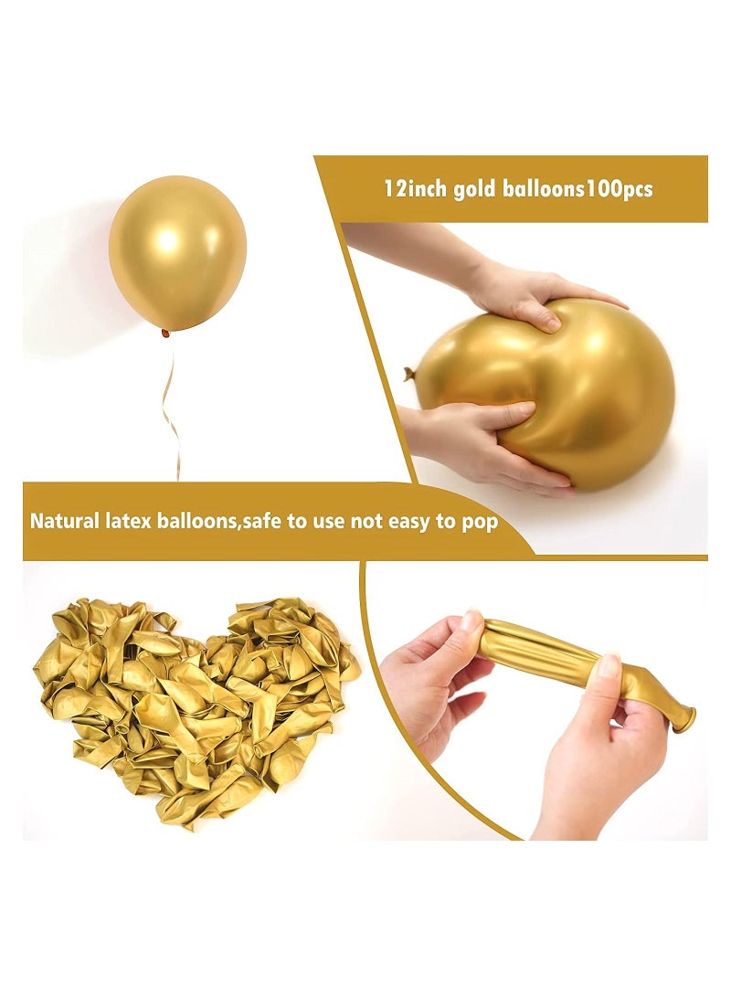 Boxwoods 100 PCS Of Golden Metallic Chrome Balloons for Valentines Day - Image 2