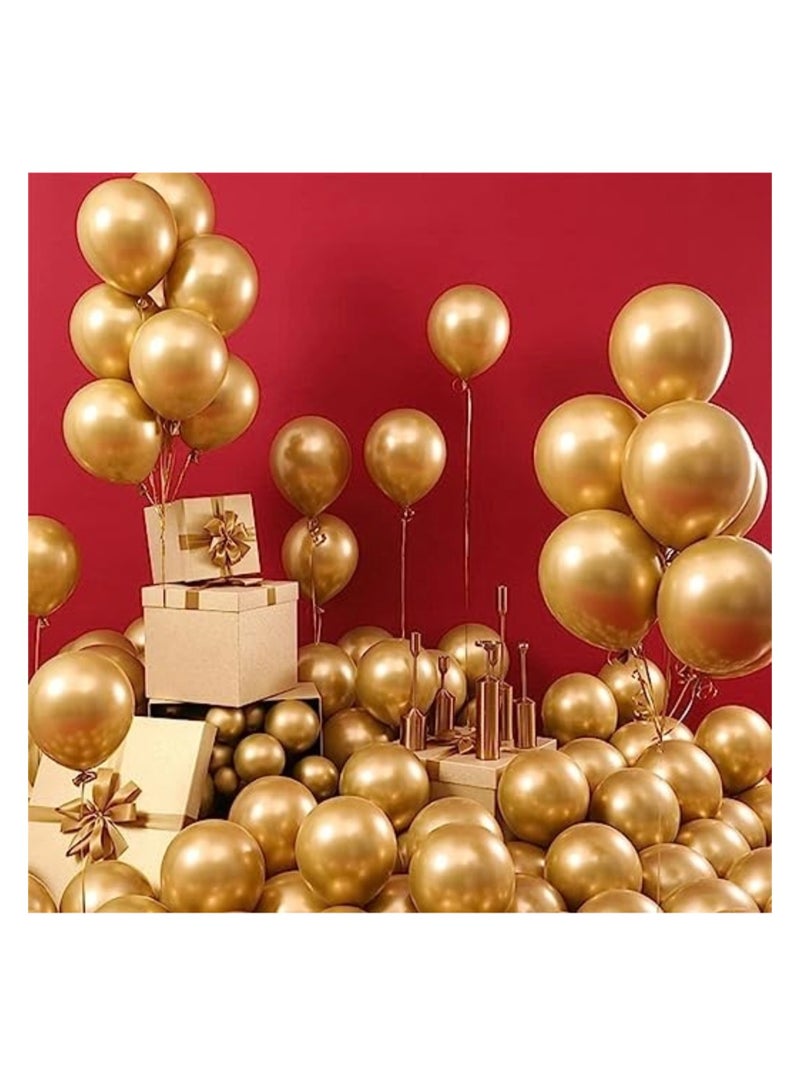 Boxwoods 100 PCS Of Golden Metallic Chrome Balloons for Valentines Day - Image 3
