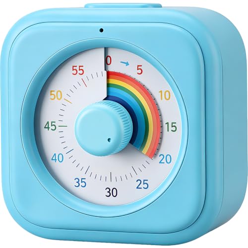 Nixroork Rainbow Visual Timer for Kids, 60 Minute Silent Countdown Clock with Color Disk, Time Management Tool for ADHD, Classroom, Kitchen, Office, Study, Pomodoro - Image 1