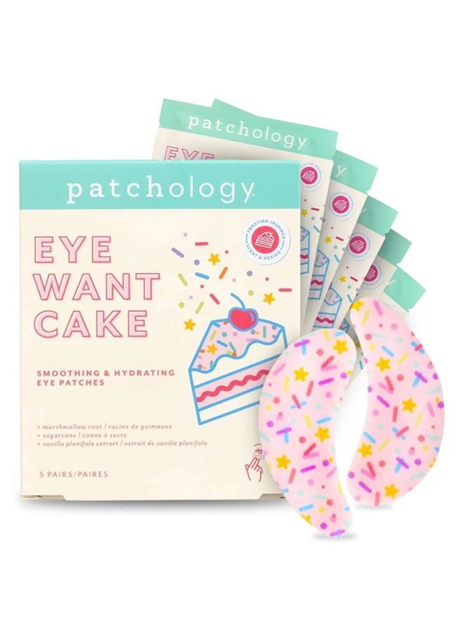 Patchology Eye Want Cake Under Eye Patches for Puffy Eyes, Dark Circles & Wrinkles, Hydrating Undereye Gel Patches, Holiday Treats, Christmas Gifts for Women & Stocking Stuffers for Teens (5 Pairs) - Image 1