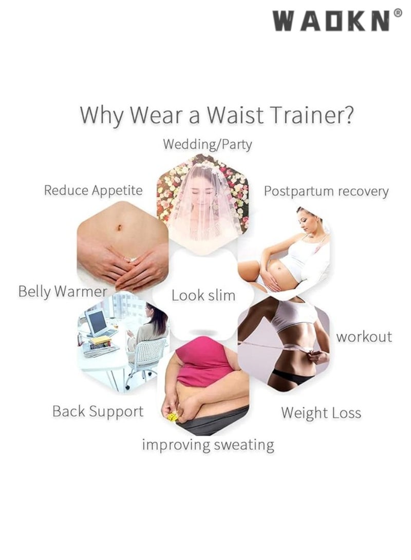 WAOKN Women's Breathable Waist Trainer Belt, Body Shaping and Posture Support, Ideal for Fitness and Postpartum Recovery,Effective Shapewear, Enhances Core Strength and Posture Stability, XXL Size - Image 2
